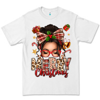 White merry christmas messy bun Premium Tee - texasbilliewilder