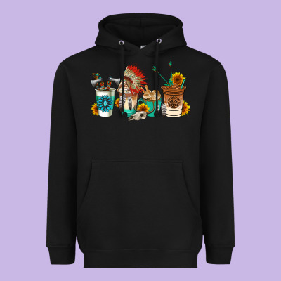 Indian Coffee Cups Heavyweight Hoodie Designed By Adodesignshop