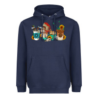 Navy indian coffee cups Heavyweight Hoodie - AdoDesignShop