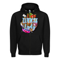 Black western lunch lady Zipper Hoodie - BarkalooDesign