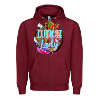 Burgundy western lunch lady Zipper Hoodie - BarkalooDesign