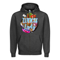 Charcoal Heather western lunch lady Zipper Hoodie - BarkalooDesign