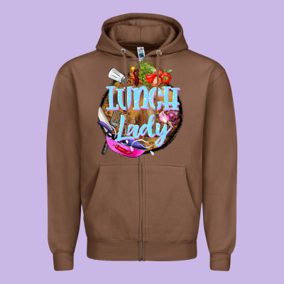 Western Lunch Lady Zipper Hoodie Designed By Barkaloodesign