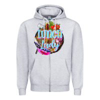 Heather Grey western lunch lady Zipper Hoodie - BarkalooDesign