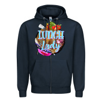 Navy western lunch lady Zipper Hoodie - BarkalooDesign