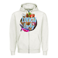 Oatmeal Heather western lunch lady Zipper Hoodie - BarkalooDesign