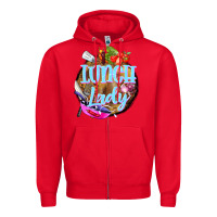Red western lunch lady Zipper Hoodie - BarkalooDesign
