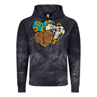 Cloud Black cowhide leopard hearts Vintage Hoodie - OliviaCreatesArt