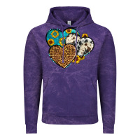 Cloud Purple cowhide leopard hearts Vintage Hoodie - OliviaCreatesArt