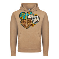 Vintage Coffee cowhide leopard hearts Vintage Hoodie - OliviaCreatesArt