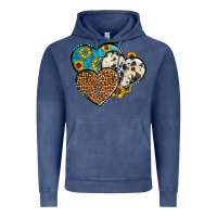 Vintage Denim cowhide leopard hearts Vintage Hoodie - OliviaCreatesArt
