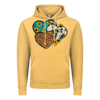 Vintage Mustard cowhide leopard hearts Vintage Hoodie - OliviaCreatesArt
