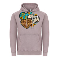Cowhide Leopard Hearts Vintage Hoodie | Teevron