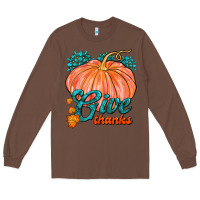Chestnut Give Thanks Long Sleeve Tee - FaDigitalArtStudio