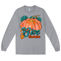 Heather Grey Give Thanks Long Sleeve Tee - FaDigitalArtStudio