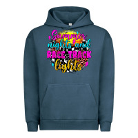 Pigment Midnight Navy summer nights and race track lights Urban Hoodie - JahusDesignShop
