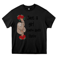 Black just a girl who loves sloths Heavy Core Tee - Bettercallsaul