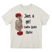 Cream just a girl who loves sloths Heavy Core Tee - Bettercallsaul