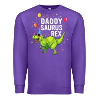 Purple Mens Daddysaurus T Rex Dinosaur Daddy Family Matching Gifts Idea Premium Sweatshirt - maiPhamDesign