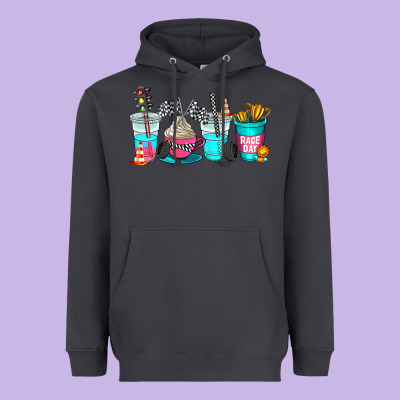 Race Day Coffe Cup Heavyweight Hoodie Designed By Adodesignshop