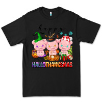 Black happy hallothanksmas pigs Premium Tee - texasbilliewilder