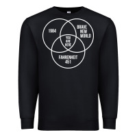 Black 1984 Brave New World Fahrenheit 451 Conspiracy T-Shirt Premium Sweatshirt - maiPhamDesign