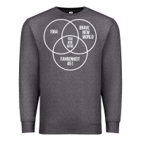 Charcoal Heather 1984 Brave New World Fahrenheit 451 Conspiracy T-Shirt Premium Sweatshirt - maiPhamDesign
