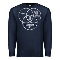 Navy 1984 Brave New World Fahrenheit 451 Conspiracy T-Shirt Premium Sweatshirt - maiPhamDesign