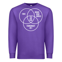 Purple 1984 Brave New World Fahrenheit 451 Conspiracy T-Shirt Premium Sweatshirt - maiPhamDesign