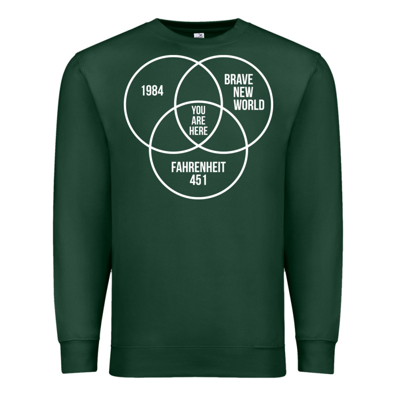 1984 Brave New World Fahrenheit 451 Conspiracy T-shirt Premium Sweatshirt by maiPhamDesign | Teevron