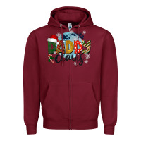 Burgundy daddy claus christmas Zipper Hoodie - BarkalooDesign
