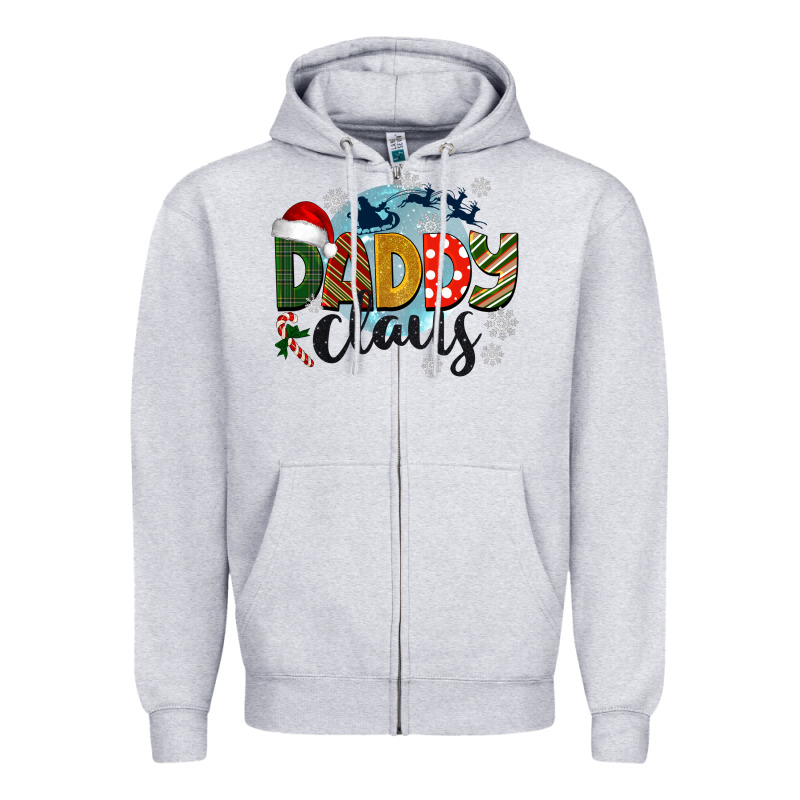 Daddy Claus Christmas Zipper Hoodie by BarkalooDesign | Teevron