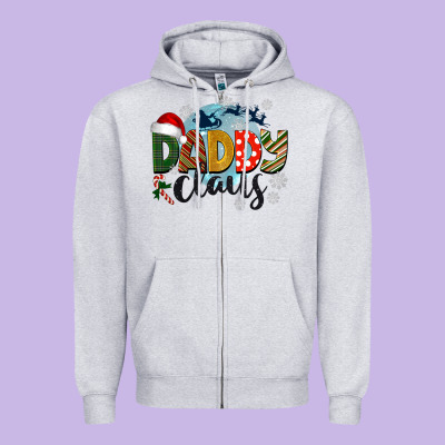 Daddy Claus Christmas Zipper Hoodie Designed By Barkaloodesign