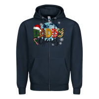 Navy daddy claus christmas Zipper Hoodie - BarkalooDesign