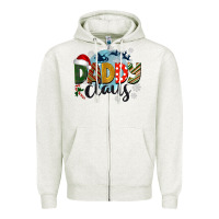 Oatmeal Heather daddy claus christmas Zipper Hoodie - BarkalooDesign