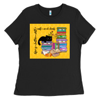 Black life is better with cats and books Ladies Tee - TumblerDesignByShophia