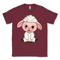 Burgundy Cartoon Lamb Classic Tee - HowdyJamesFarm