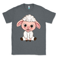 Charcoal Heather Cartoon Lamb Classic Tee - HowdyJamesFarm
