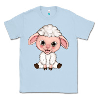 Dusty Blue Cartoon Lamb Classic Tee - HowdyJamesFarm