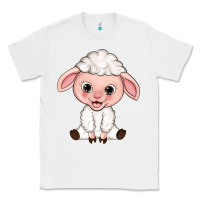 White Cartoon Lamb Classic Tee - HowdyJamesFarm