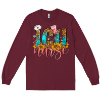 Burgundy Western ICU Intensive Care Unit Nurse Long Sleeve Tee - FaDigitalArtStudio
