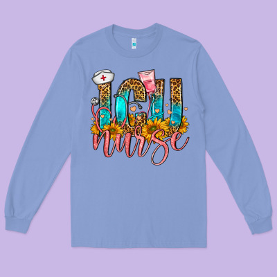 Western Icu Intensive Care Unit Nurse Long Sleeve Tee Designed By Fadigitalartstudio