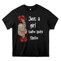 Black just a girl who loves sloths Heavy Core Tee - Bettercallsaul