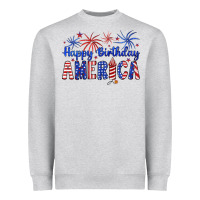 Heather Grey happy birthday america Heavyweight Sweatshirt - Artiststas