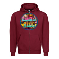 Burgundy western groovy teachers aide Zipper Hoodie - BarkalooDesign