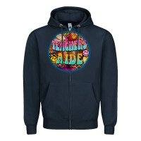 Navy western groovy teachers aide Zipper Hoodie - BarkalooDesign