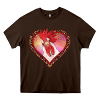 Valentines Day Rooster With Leopard Heart Heavy Core Tee | Teevron