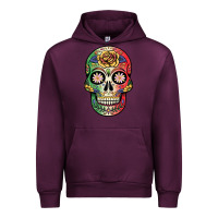 Mauve Wine mexican skull Urban Hoodie - JahusDesignShop