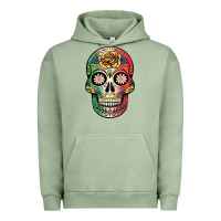 Pigment Oil Green mexican skull Urban Hoodie - JahusDesignShop