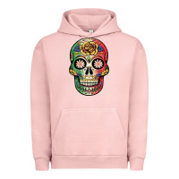 Pigment Salmon mexican skull Urban Hoodie - JahusDesignShop
